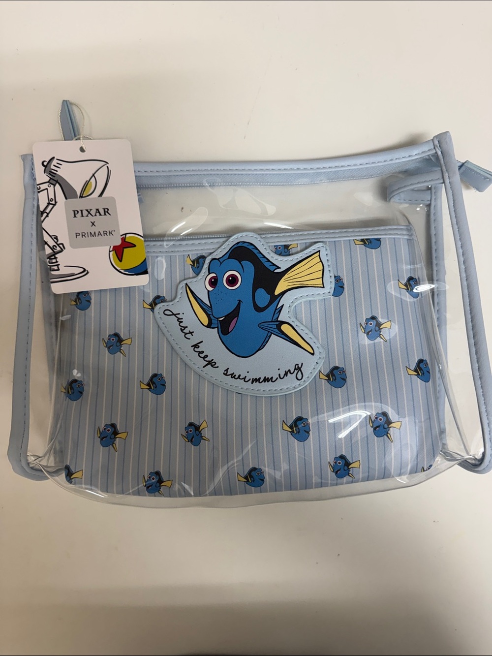 NWT Dory Clear Pouches for Swim -Light Blue